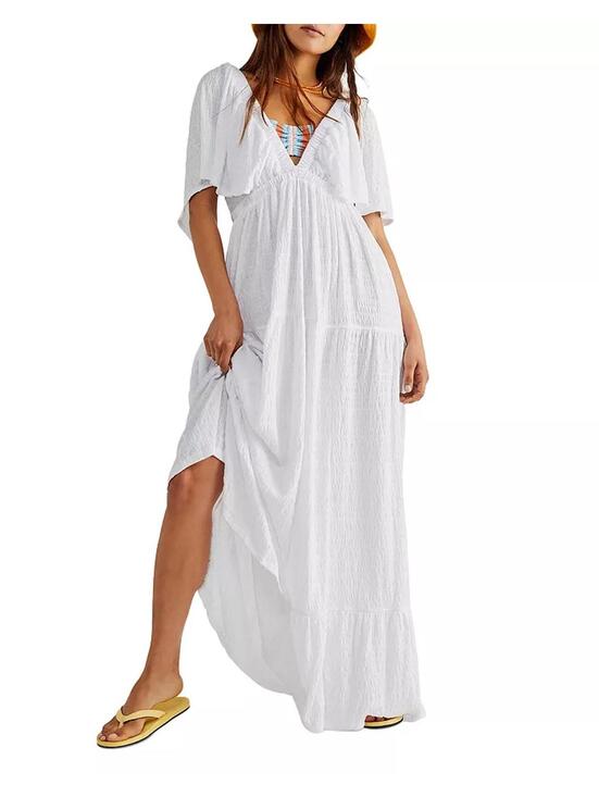 Free People Dresses & Skirts - Free People Beach La La Maxi Dress (XL, White, NWT)